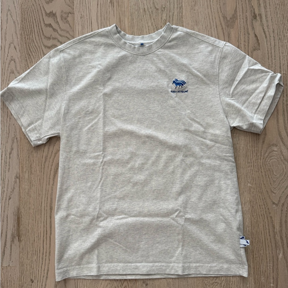 ADER X MAISON KITSUNÉ Layer Fox Tee in Oatmeal
